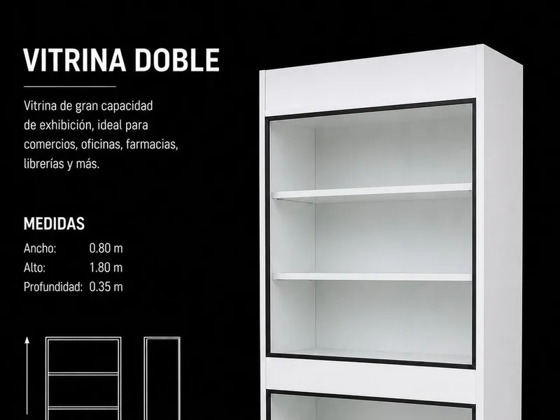Vitrina doble / mostrador vertical doble